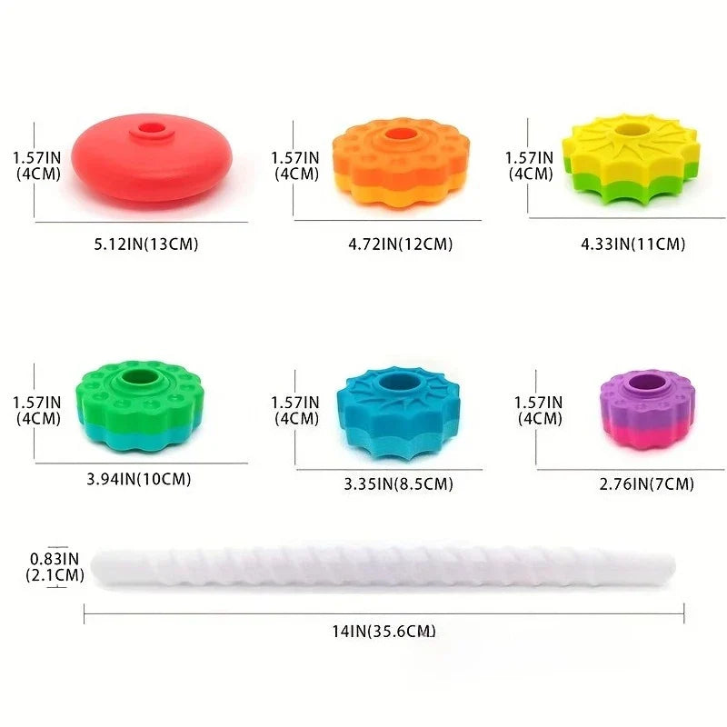 Montessori Rainbow Stacking Tower Toy for Babies & Toddlers