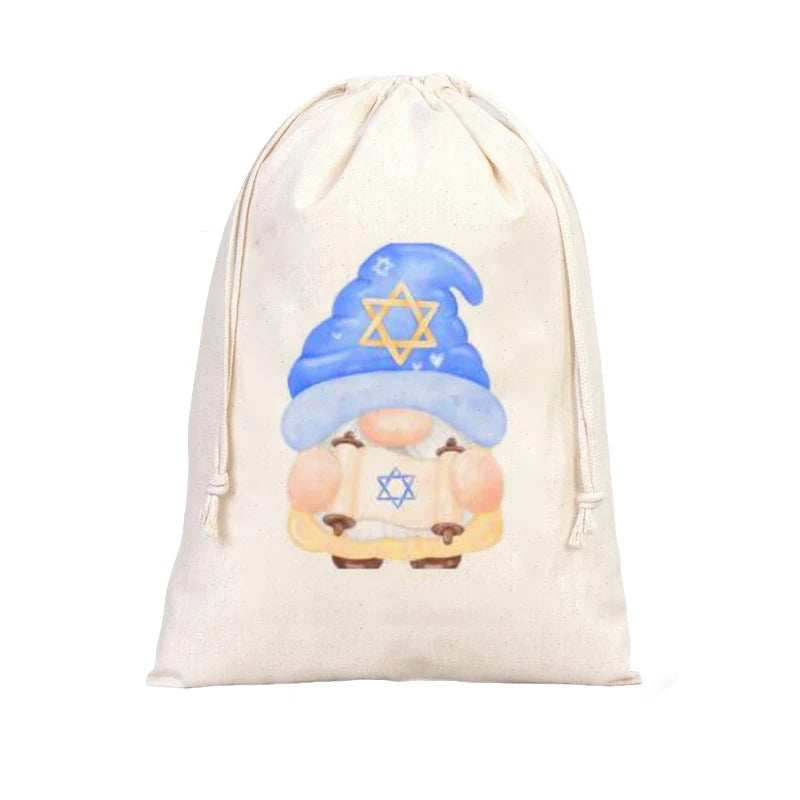 4-Pack Hanukkah Drawstring Bags | Jewish Holiday Gift Bags