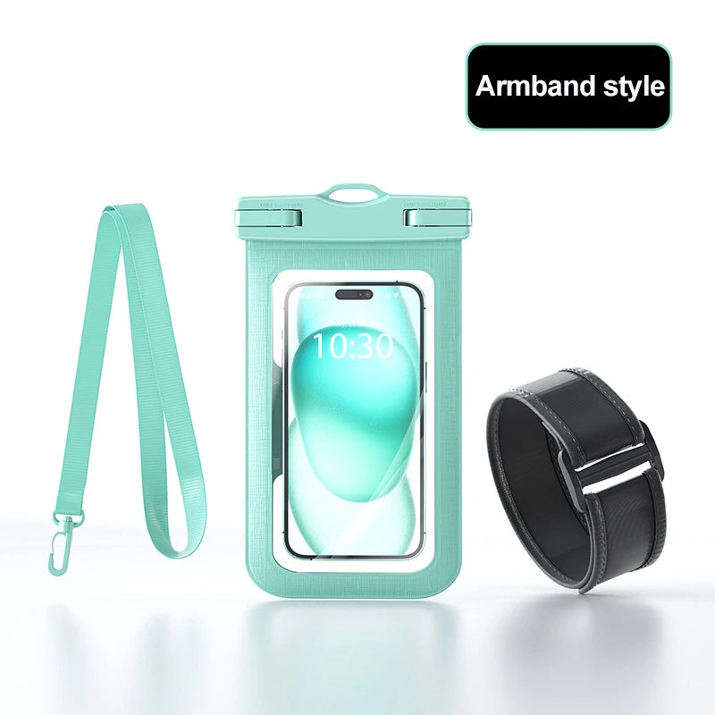 waterproof phone pouch for swimming bag phone case under water IPX8 waterproof bag diving phone case waterproof phone pack Peaceful Pleasures Health and Wellness Blue