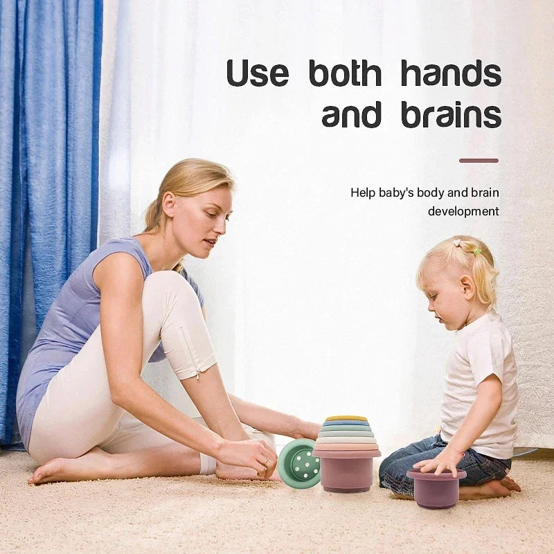 Baby Montessori Stacking Cups – 8-Piece Educational Bath Toy