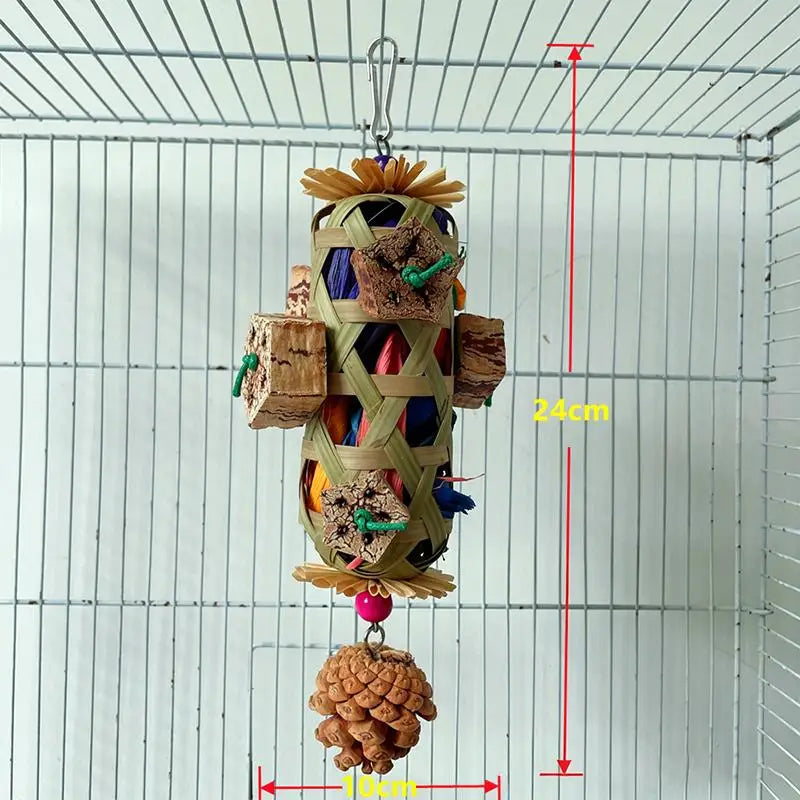 Parrot Foraging Chew Toy – Natural Wood Bird Enrichment Toy Bird Foraging Toy Peaceful Pleasures Health and Wellness 1PCS