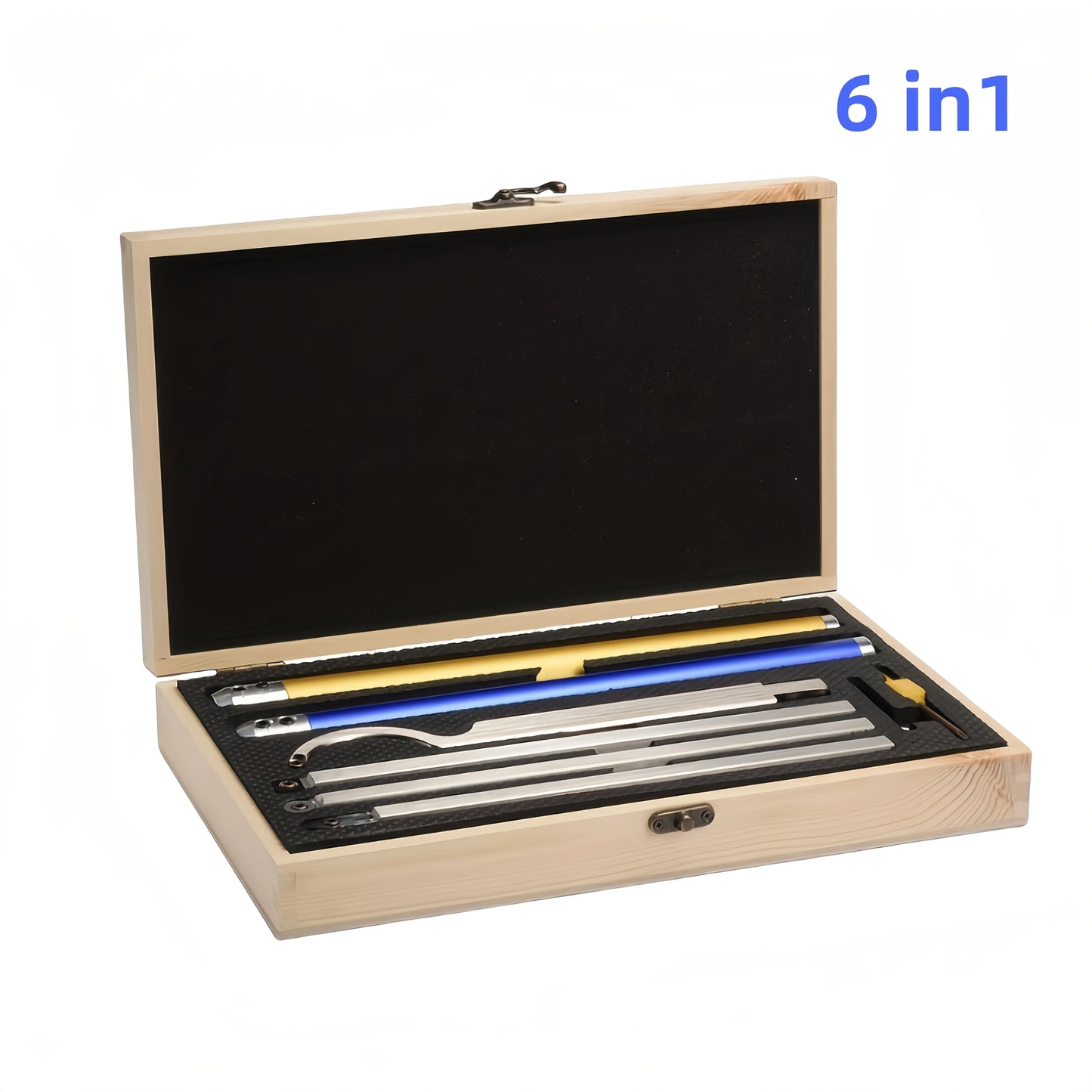 4 6-in-1 Carbide Tip Wood Lathe Chisel Cutting Inserts Storage Box