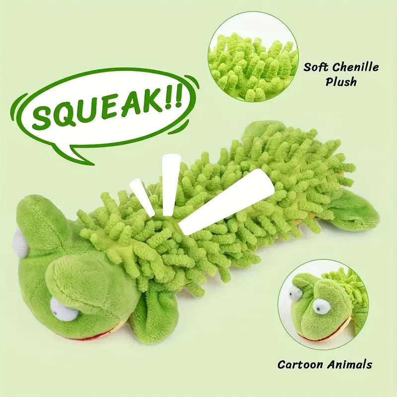 Squeaky No-Stuffing Crinkle Plush Dog Toys – All Breeds