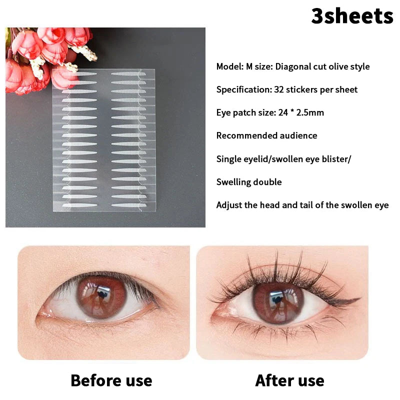 Invisible Double Eyelid Tape Stickers S/M/L – 3/5/10 Sheets