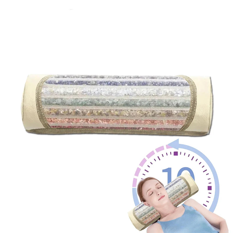Amethyst Jade Gemstone Therapy Pillow | Crystal Neck Massager