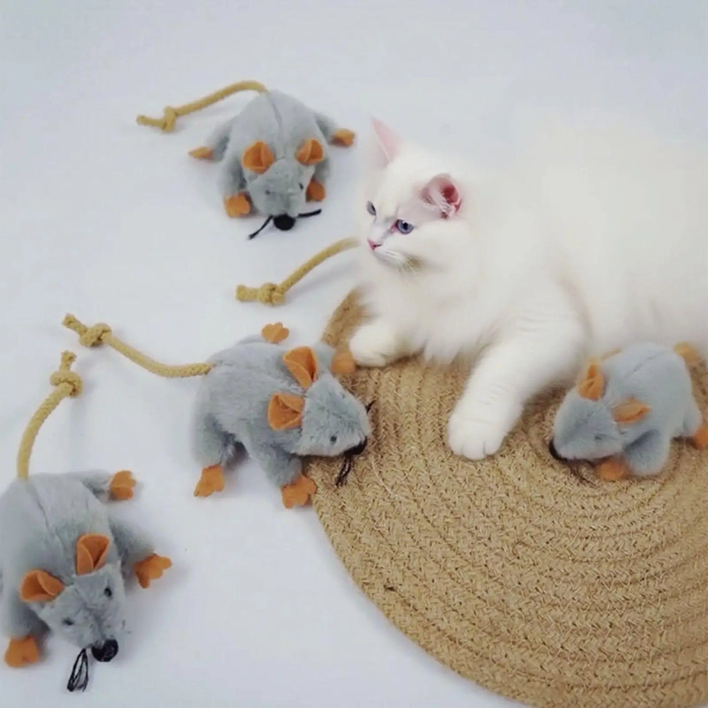 Plush Mouse Cat Toy with Sound & Moving Tail | Interactive