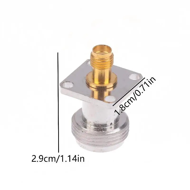 2Pcs 4-Hole Panel Zinc Alloy RF Connector Adapter N Female Jack To SMA Female Jack RF Coax Adapter Convertor Peaceful Pleasures Health and Wellness