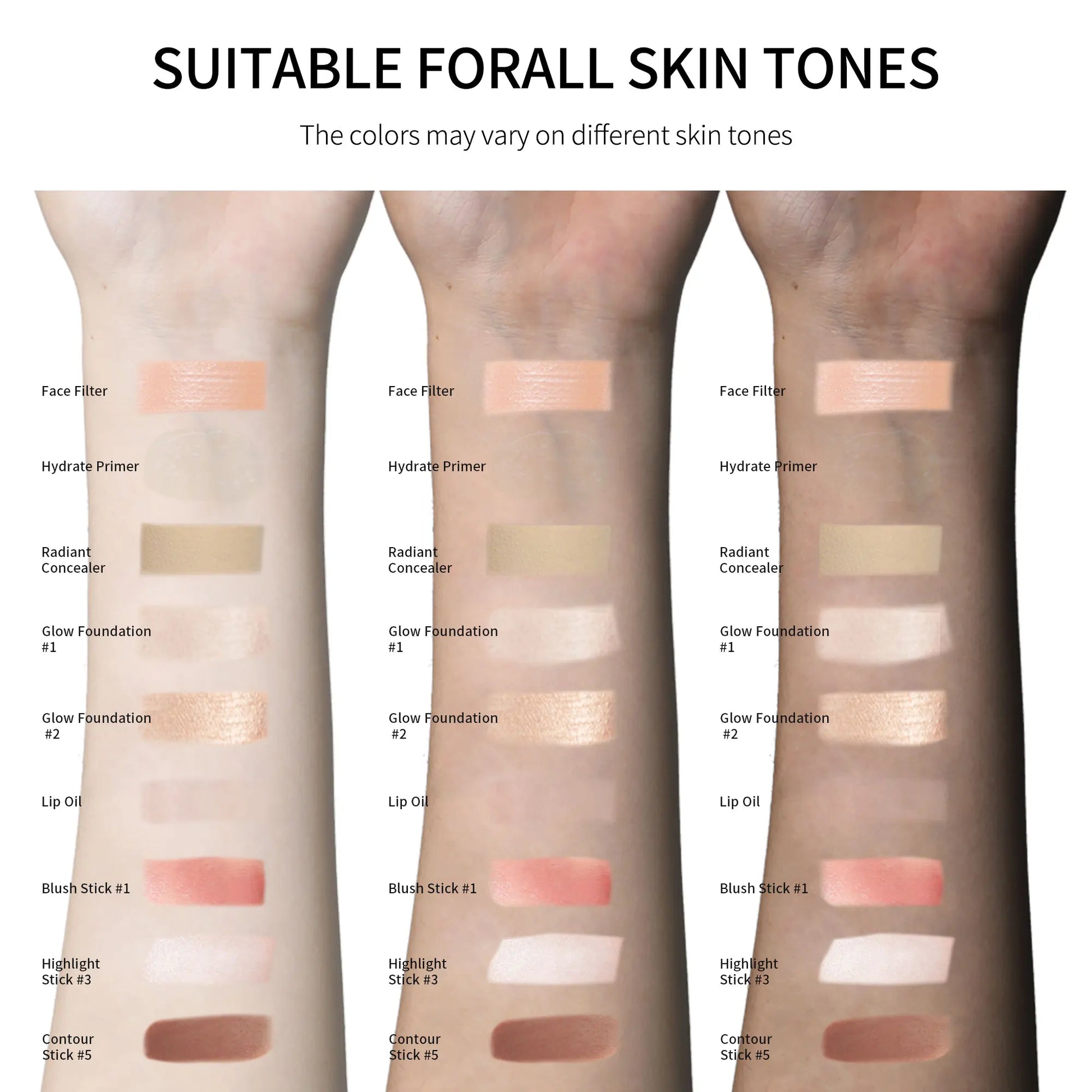 Makeup Set Beginner Kit Foundation Base Moisturizing Concealer Moisture Lip Gloss Highlighter Stick & Blush Face Makeup Sets Gif Peaceful Pleasures Health and Wellness