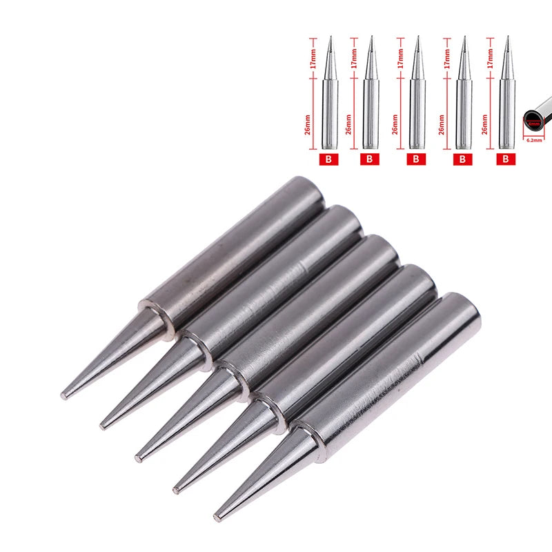5pcs Solder Iron Tips Set Welding Accessories Lead-free Pure Copper 900M-T-B For Soldering Station Replace Peaceful Pleasures Health and Wellness A3