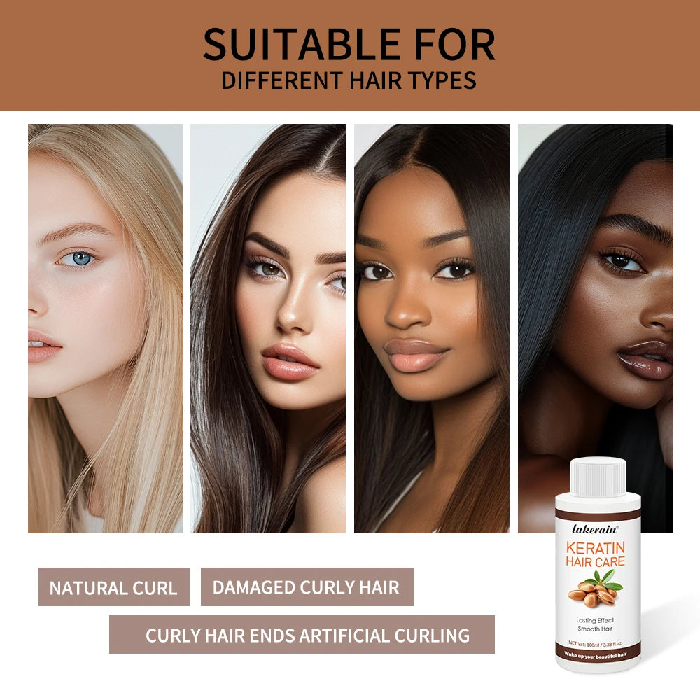 Keratin Hair Care Brazilian Straight Hair Long-Lasting Results Treatment Shiny Hair Keratin Repair 100Ml Anti-Frizz Straighter Peaceful Pleasures Health and Wellness