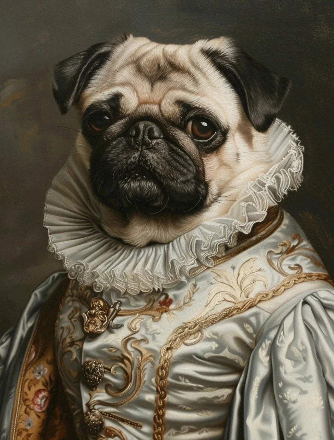Funny Renaissance Labrador Dog Canvas Wall Art | Royal Pet Portrait
