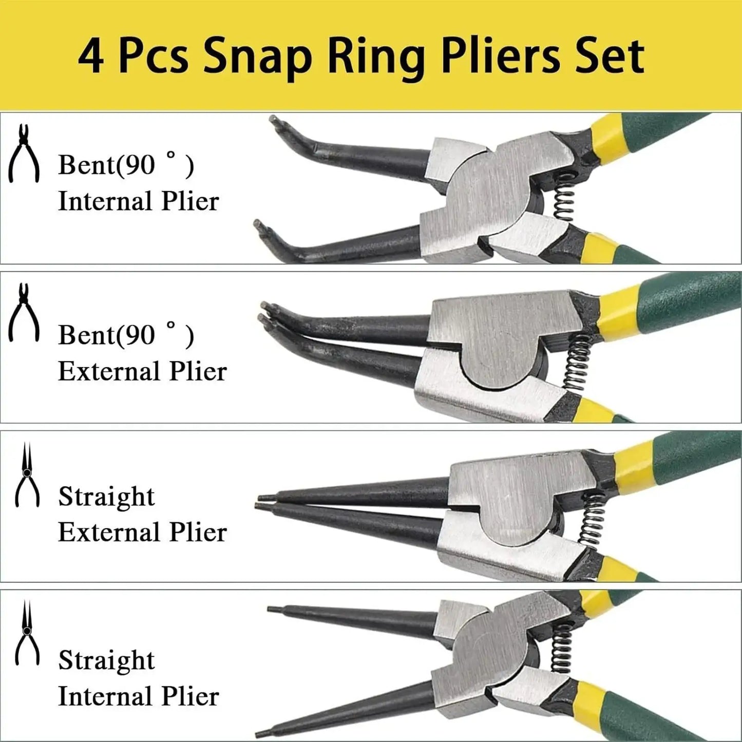 Circlip Pliers Internal External Spring Clamp Set Precision Spring Loaded Pliers for Automotive Home Mechanic Workshop Industry Peaceful Pleasures Health and Wellness