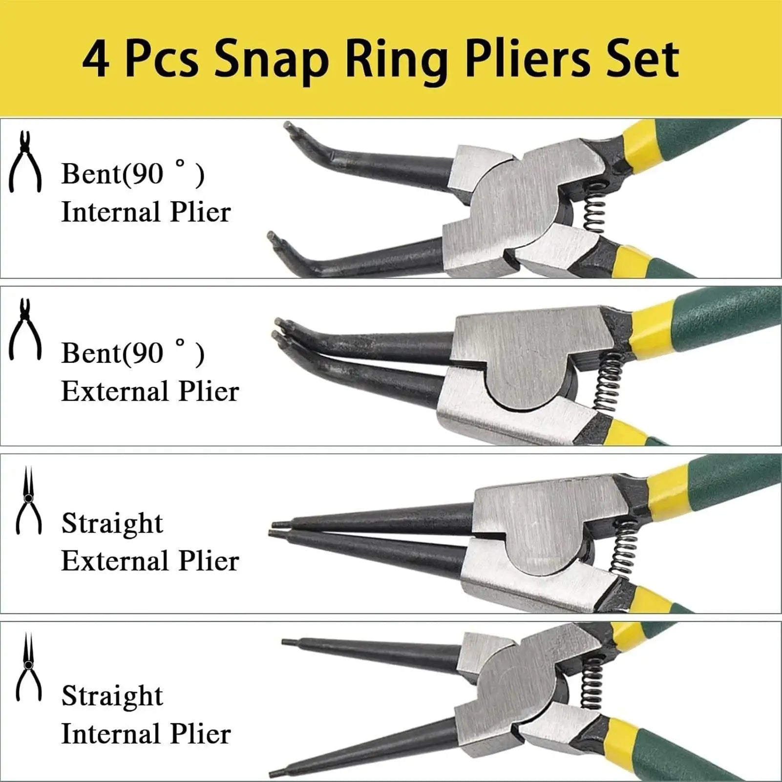 Circlip Pliers Internal External Spring Clamp Set Precision Spring Loaded Pliers for Automotive Home Mechanic Workshop Industry Peaceful Pleasures Health and Wellness