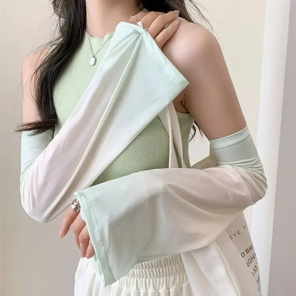 Ice Silk Sun Protection Arm Sleeves – Lightweight & Cool