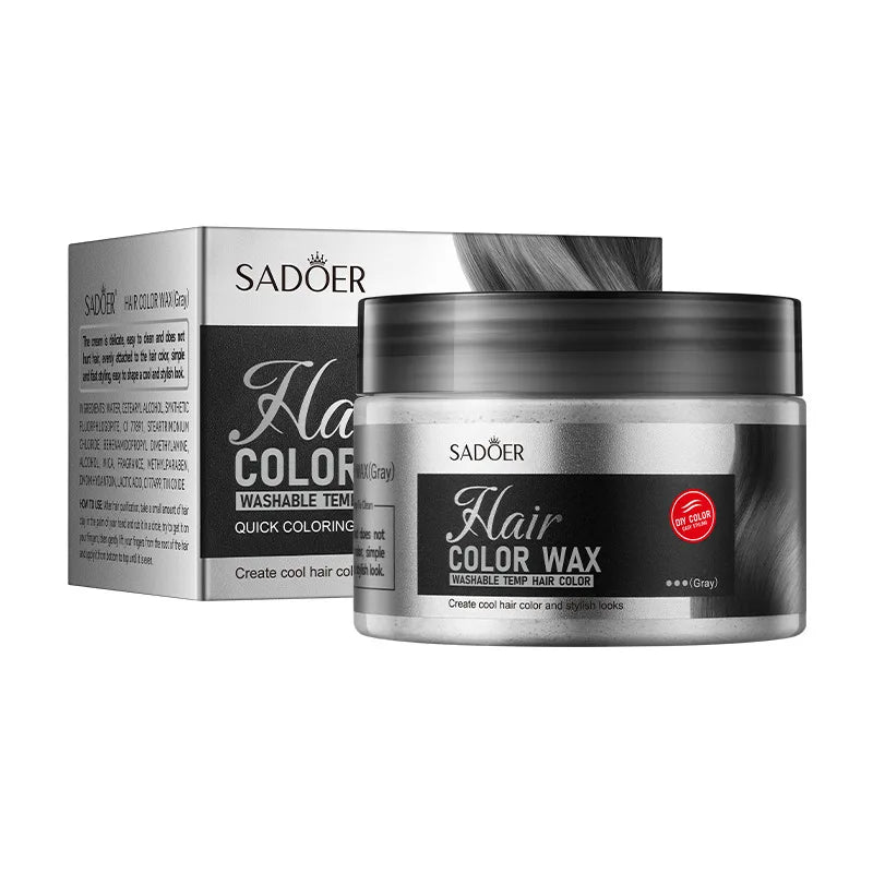 SADOER Hair Colour Wax Easy To Wash DIY Hairs Dyed Mud Long Lasting Dye for Eyebrow Beards Coloring Temporary Hair Cream Peaceful Pleasures Health and Wellness Gray