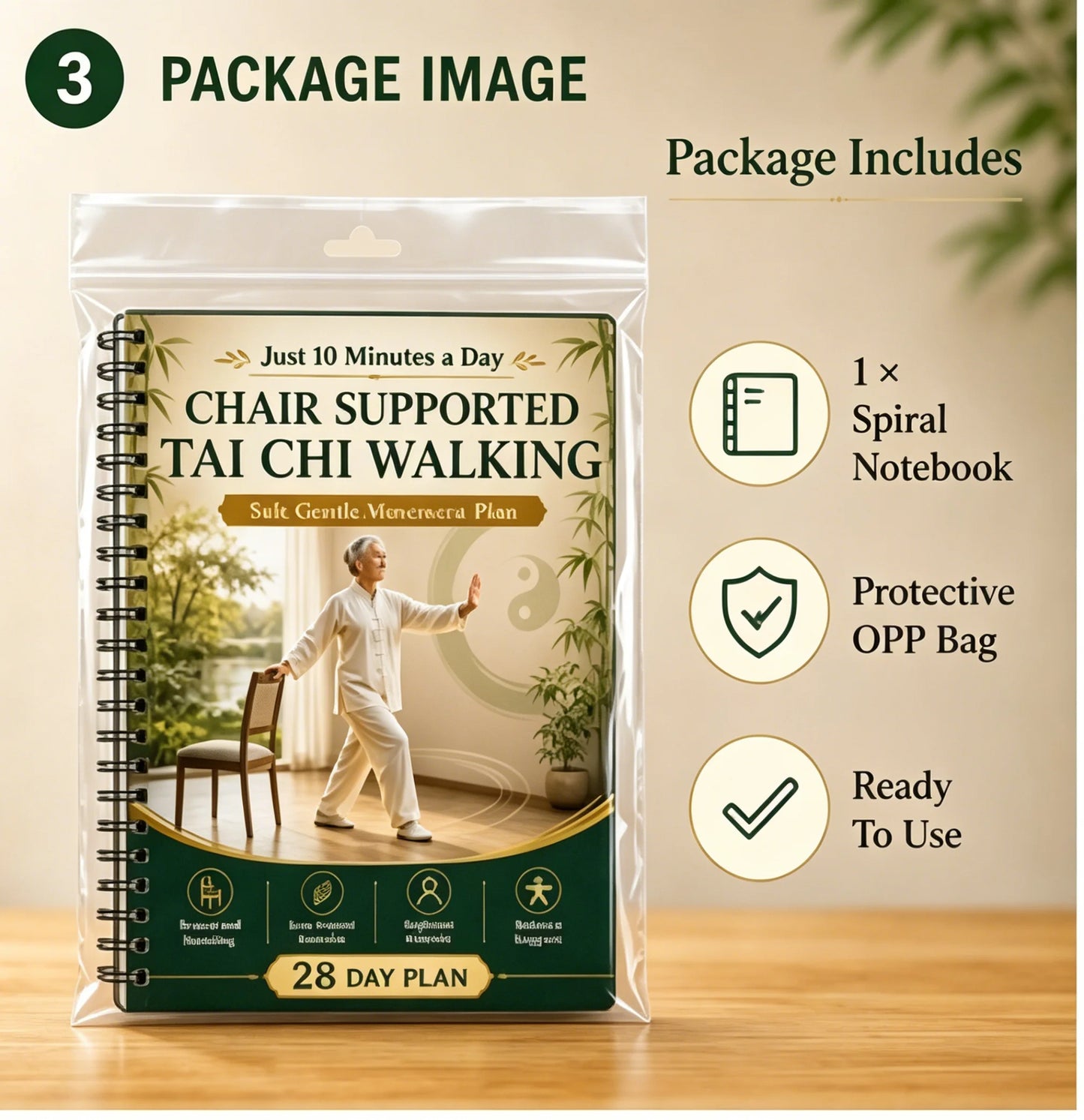 Chair Supported Tai Chi Walking 28 Day Plan Notebook A5 Spiral