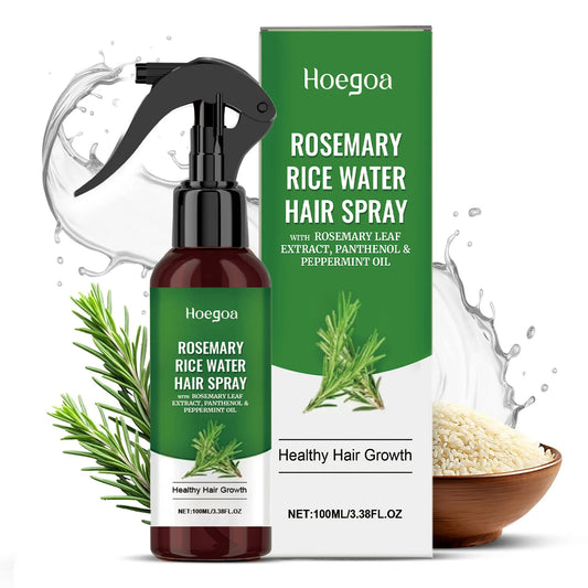 HOEGOA Rosemary Rice Water Hair Growth Spray 100ml Hair Growth Spray Peaceful Pleasures Health and Wellness