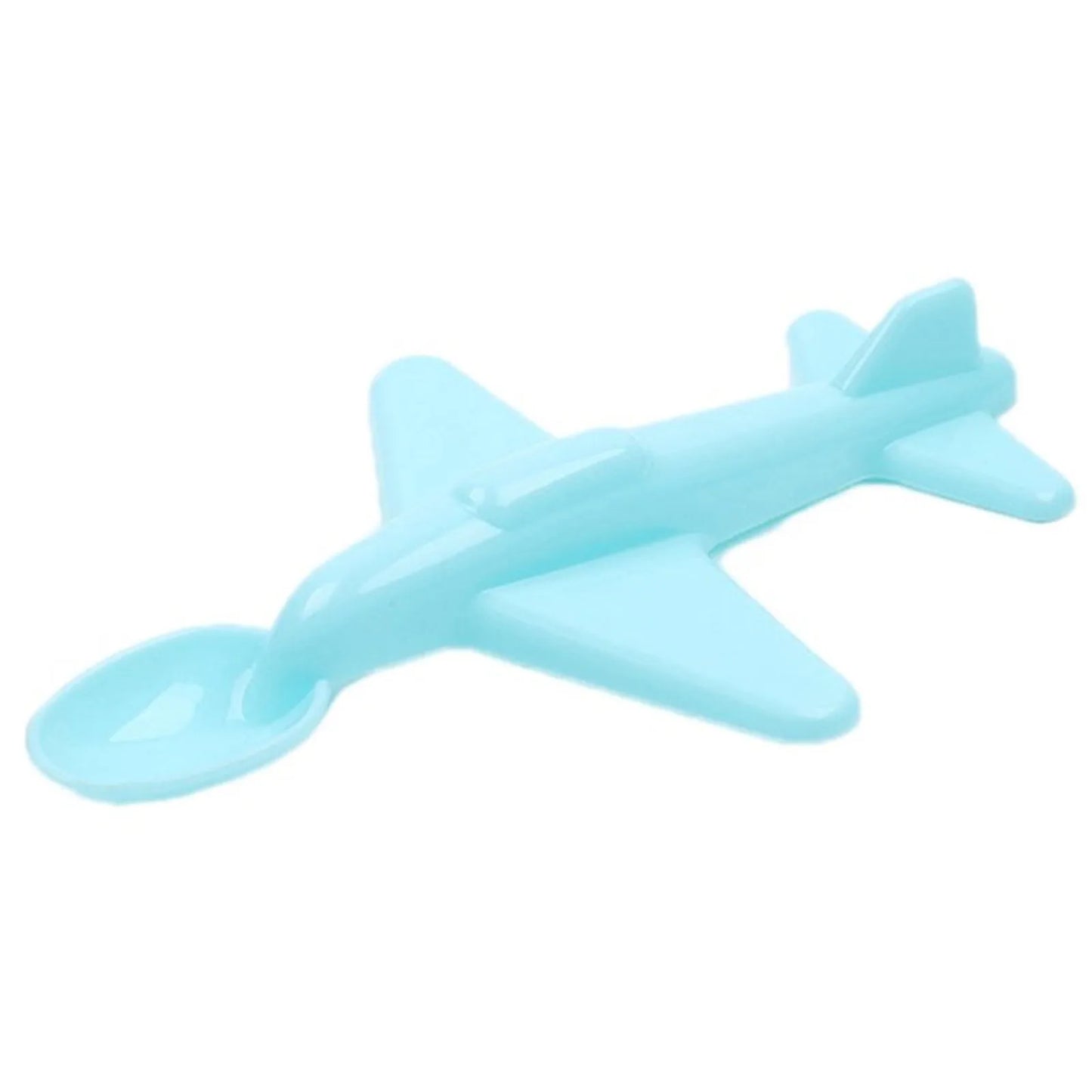 Airplane Shape Feeding Spoon For Baby Feeding Spoon Cute Tableware Safe Utensils Toddler Silicone Cutlery Training Spoon Peaceful Pleasures Health and Wellness Sky Blue One Size