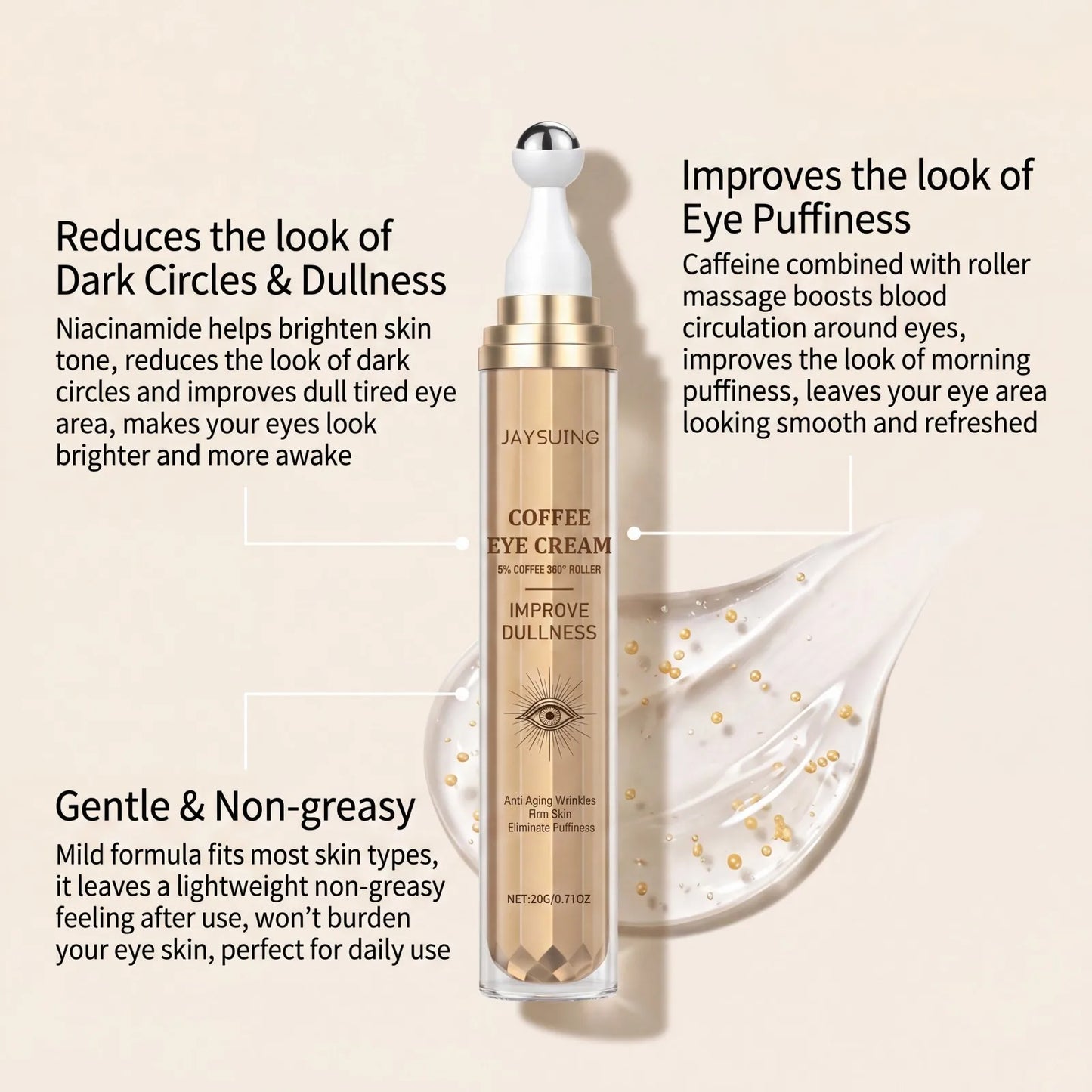 Caffeine & Niacinamide Eye Cream – Firming & Hydrating 20g