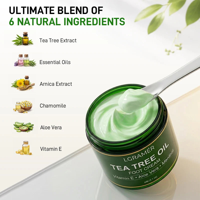 Tea Tree Oil Foot Cream – Heels, Calluses & Dry Skin | LGRAMER