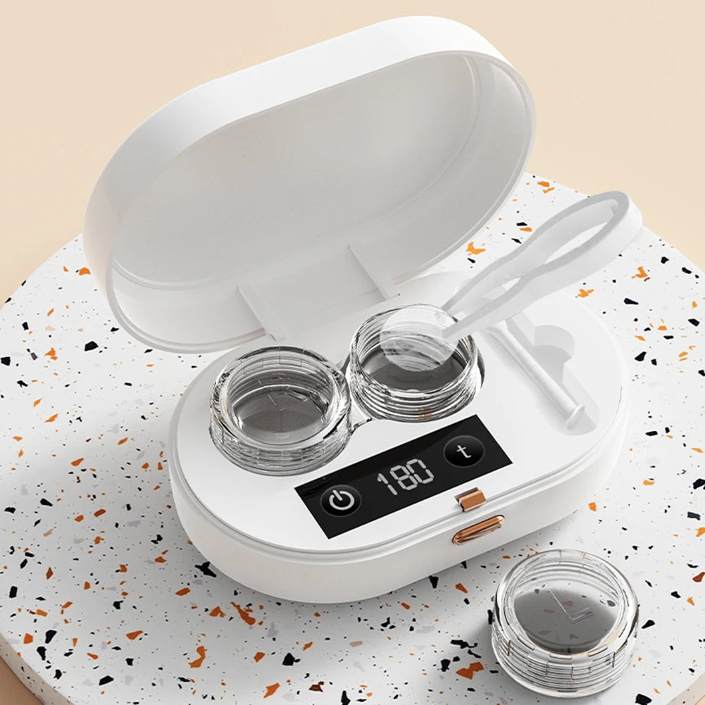 Ultrasonic Contact Lens Cleaner – 360° Vibration, 3 Modes