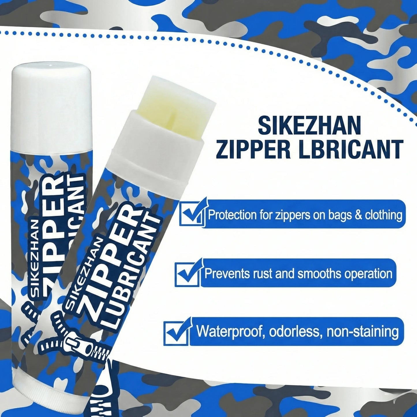 Zipper Wax Lube Stick Marine Grade Lubricant for Wetsuits Boat Bimini Tops Coolers Tents. Waterproof & Odorless Zip Care Peaceful Pleasures Health and Wellness