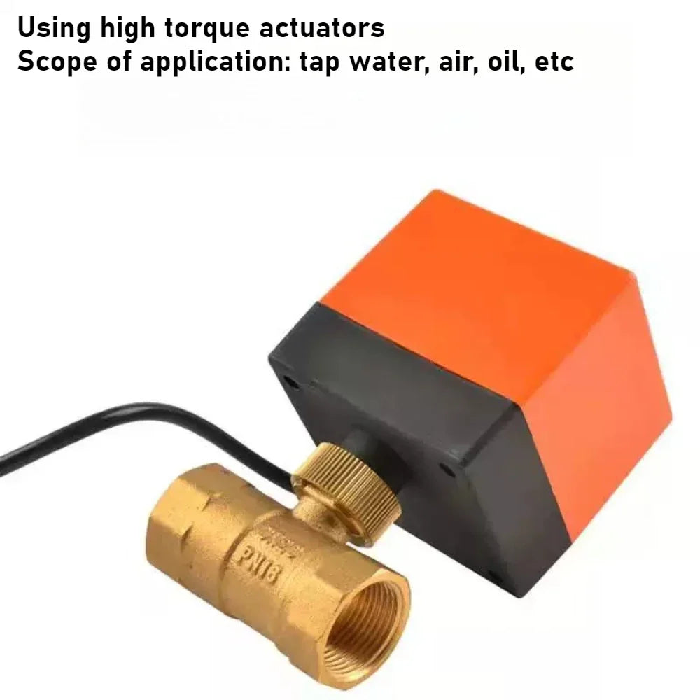 Copper Electric Ball Valve DN15–DN50 | 12V 24V 220V