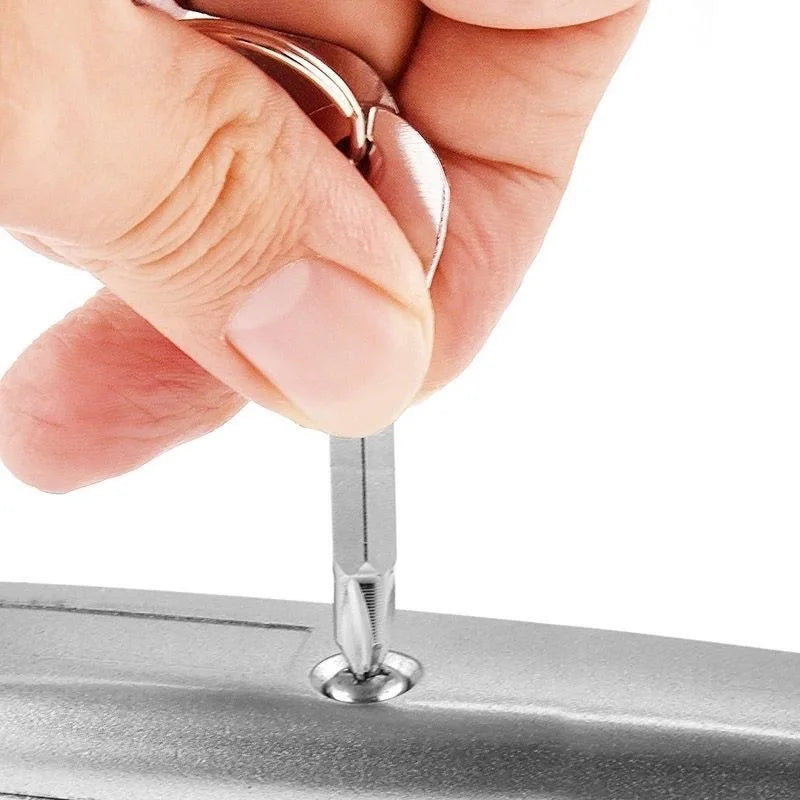 practical Portable Slotted Screwdriver Set Key Ring Keychain Mini Pocket Keyring Cross Screw Driver Repair Tool Gadget Small Peaceful Pleasures Health and Wellness