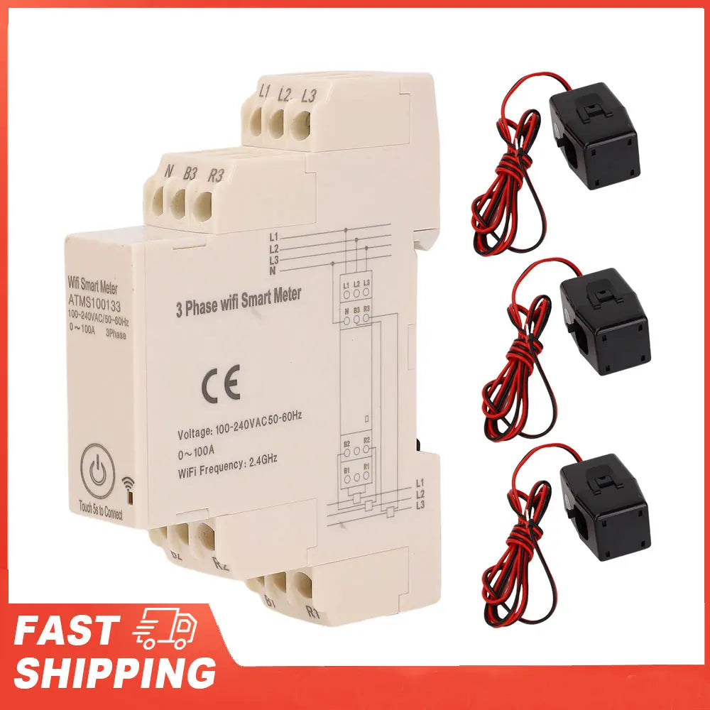 Smart Electricity Meter 3 Phase Wifi Energy DIN Rail Installation