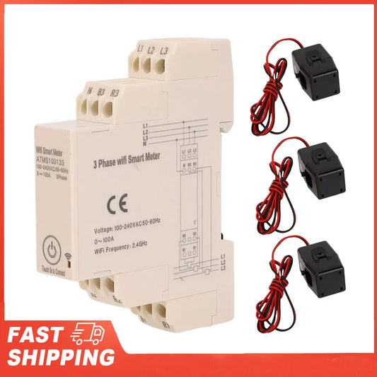 Smart Electricity Meter 3 Phase Wifi Energy DIN Rail Installation Peaceful Pleasures Health and Wellness