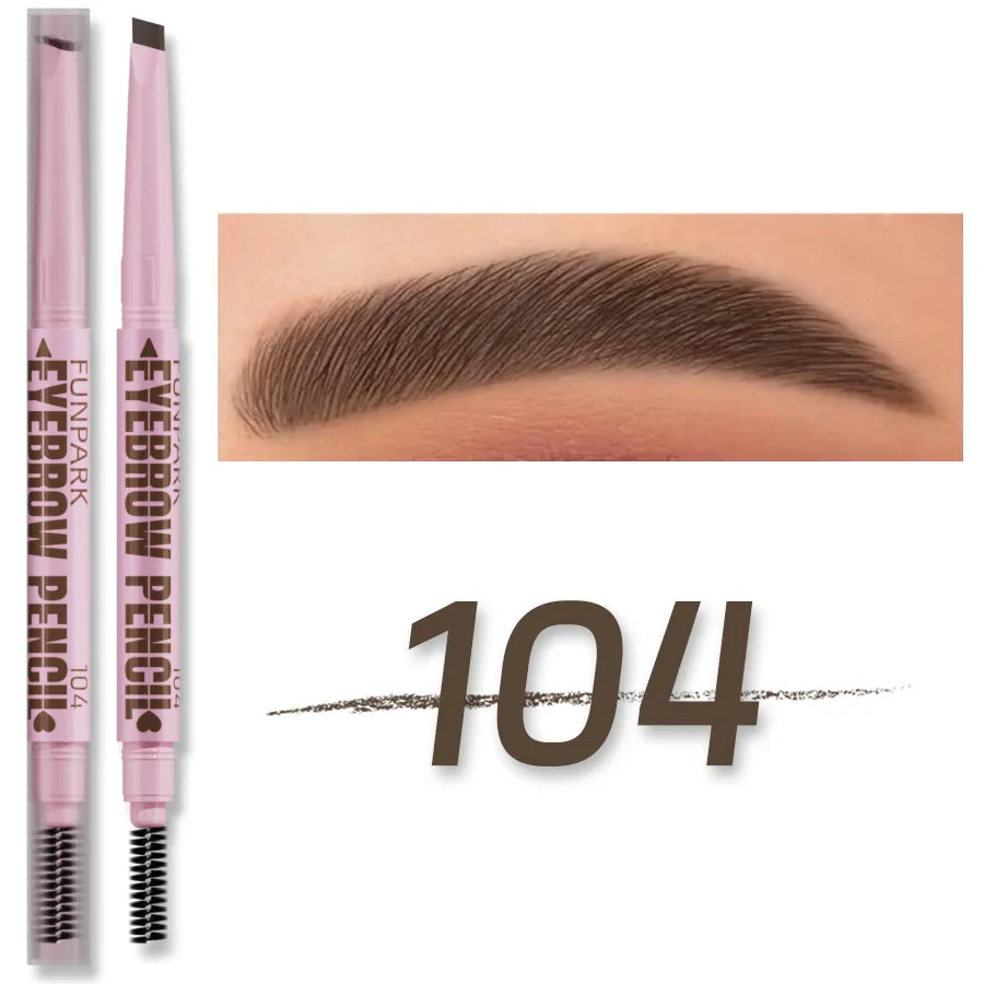 FUNPARK 2-in-1 Waterproof Eyebrow Pencil & Brush – 5 Colors