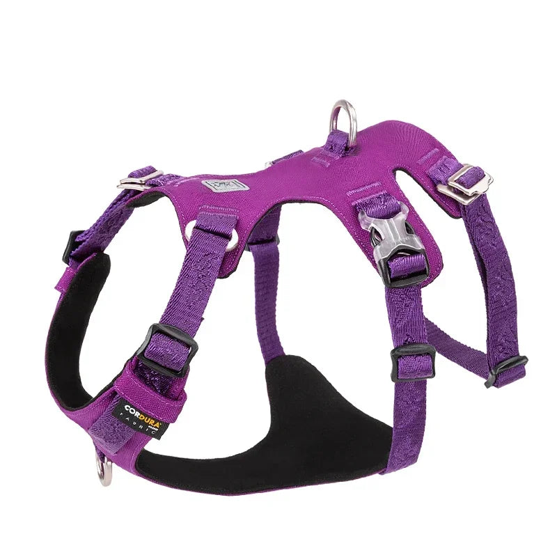 TRUELOVE Pet Nylon Harness Light-weight Double-H Shape Embroidery 5 Adjustable Positions Medium and Large Dog Waterproof YH1807 Peaceful Pleasures Health and Wellness Purple XL China Mainland