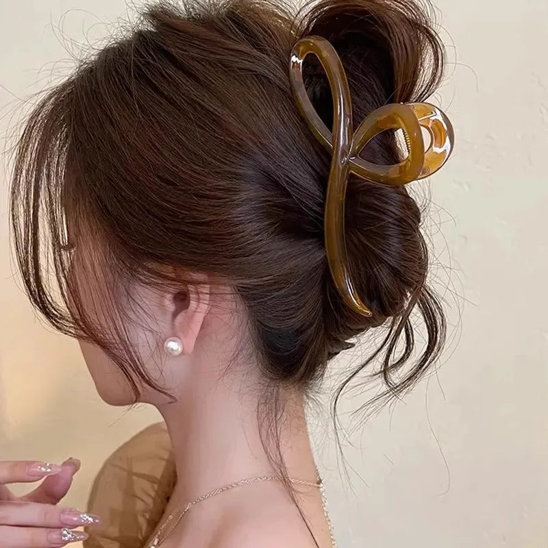 Elegant Jelly Bow Hair Claw Women Girls Sweet Ornament Back Headband