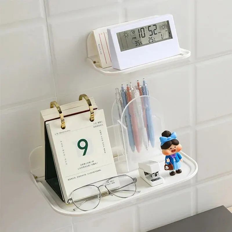 Folding Wall Mounted Shelf – Punch-Free Storage Rack & Holder