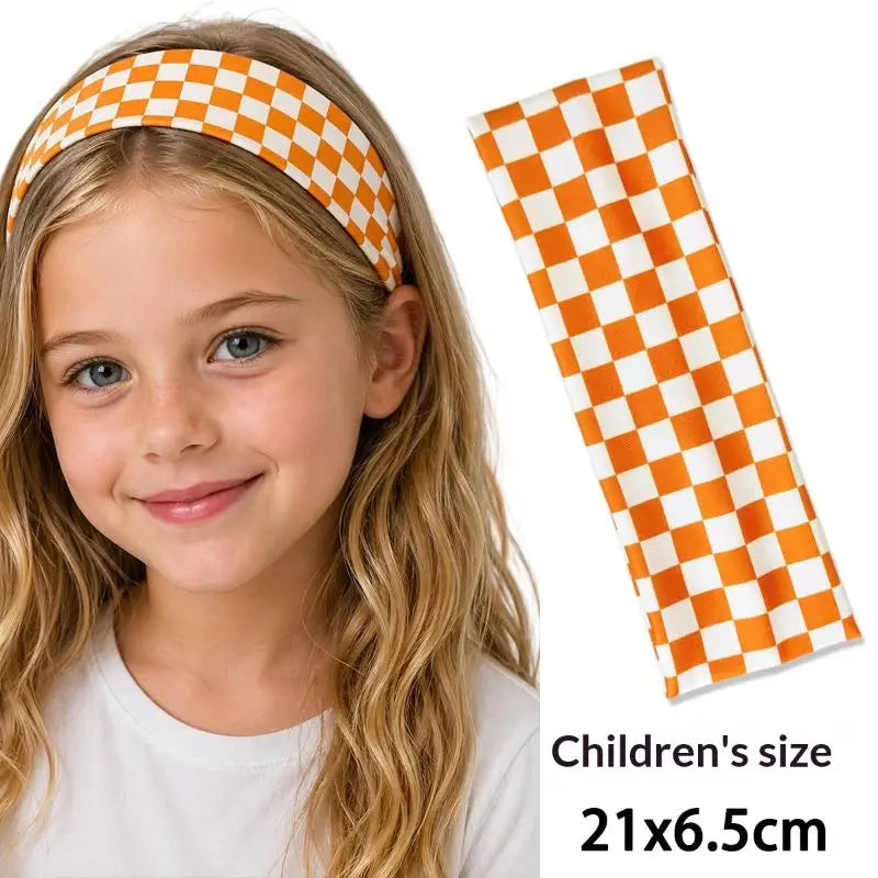 Checkerboard Elastic Headband | Sports & Yoga Hairband for Women