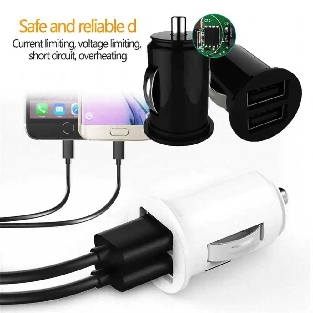 Dual USB Car Charger 5A Fast Charging 2-Port 12-24V Adapter