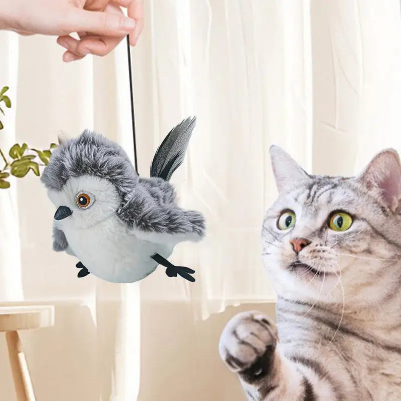 Chirping Bird Cat Toy – Touch Activated Sound & Feather Interactive Cat Toy Peaceful Pleasures Health and Wellness