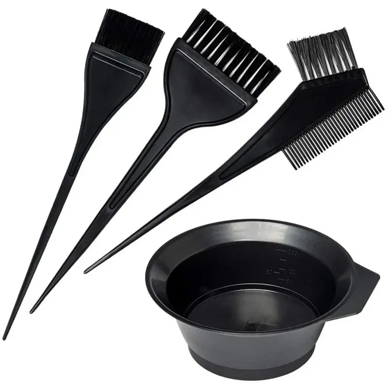 Hair Color Dye Bowl Comb Brushes Tool Kit Hair Dyeing Salon Hairdressing Styling Tint DIY Tool Peaceful Pleasures Health and Wellness 4pcs