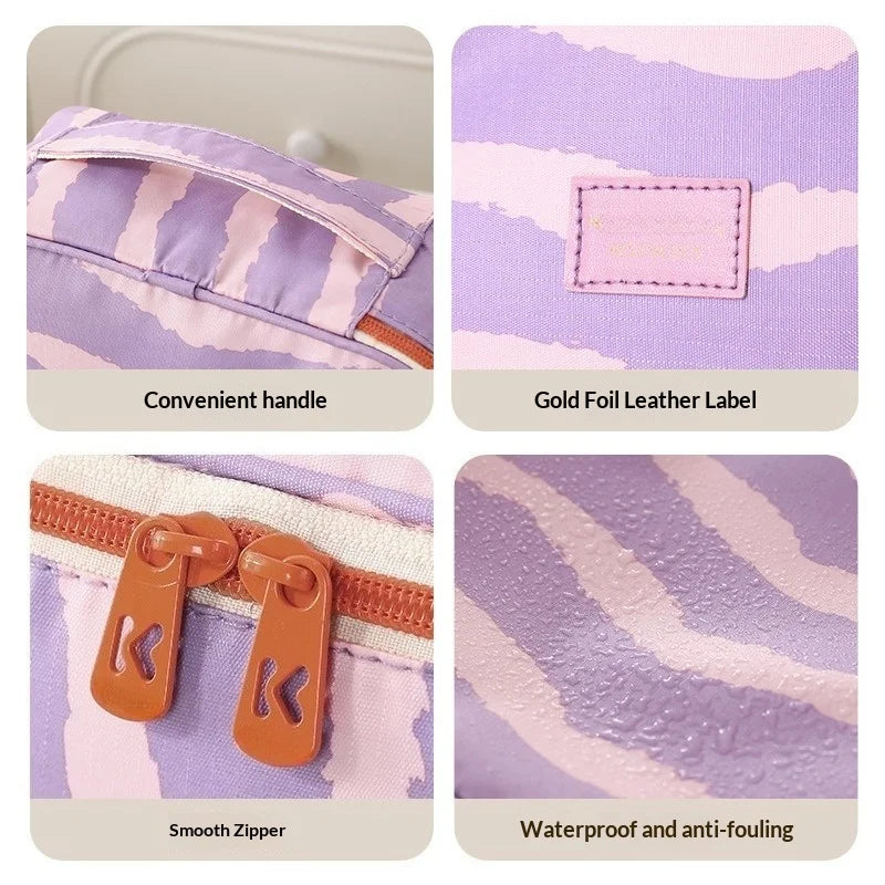 Hot Striped Travel Storage Bag, Bathroom Cosmetics, Dry and Wet Separation, Wash Bag, Multi-functional Bedroom Storage Bag Peaceful Pleasures Health and Wellness