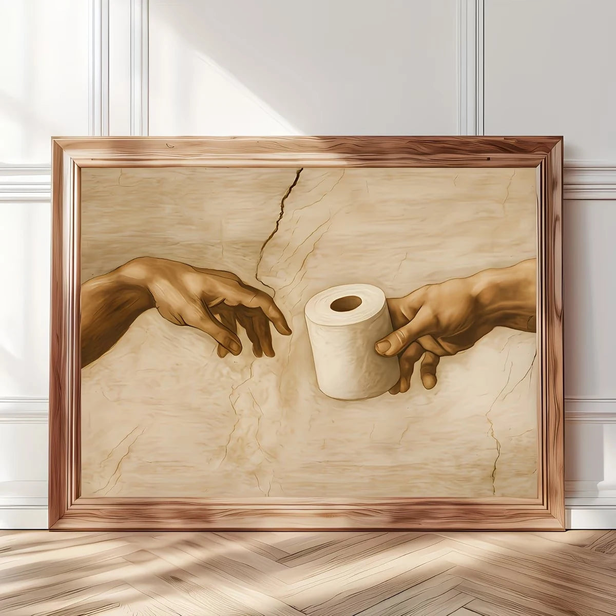 Retro Humorous Toilet Paper Canvas Wall Art Print | Funny Decor