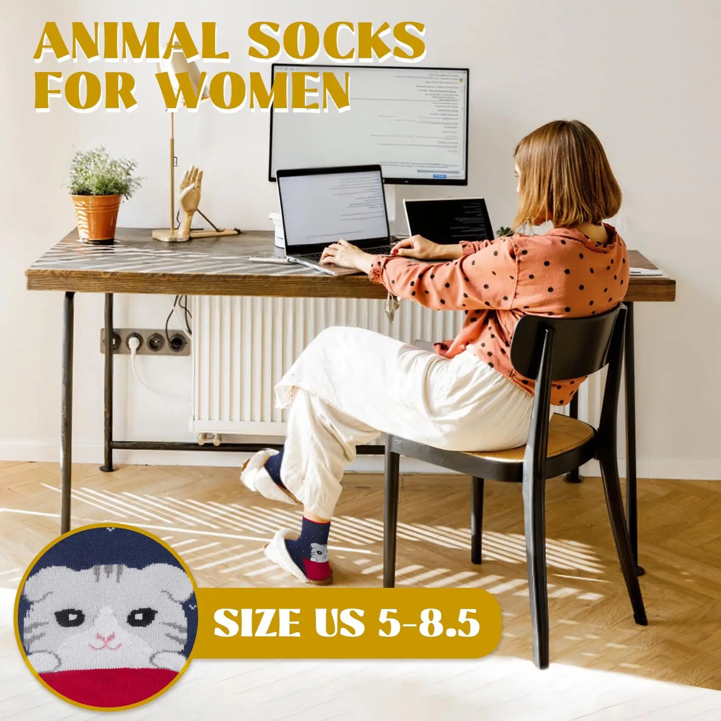 5 Pairs Women Cartoon Animal Socks Cute Dog Cat Pattern Cotton Crew Socks Colorful Funny Gift Set for Girls Peaceful Pleasures Health and Wellness
