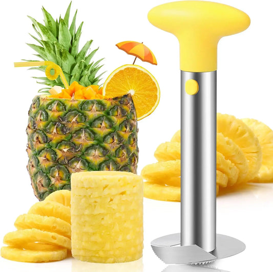 Stainless Steel Pineapple Corer & Slicer – Serrated Blade Tool Pineapple Corer Slicer Peaceful Pleasures Health and Wellness YELLOW