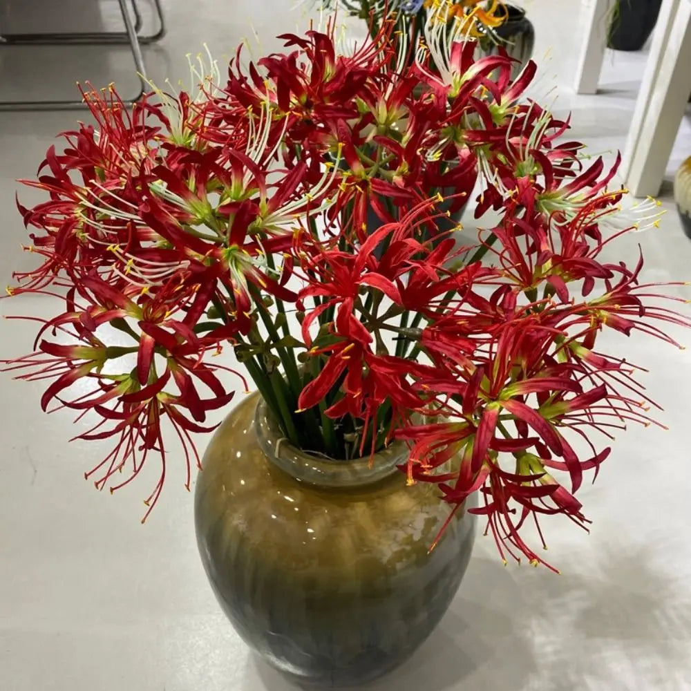 Silk Higanbana Artificial Flower 60cm | Red Spider Lily Decor