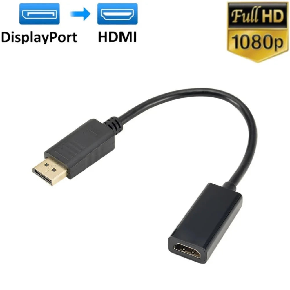 4K DisplayPort to HDMI Adapter | Male DP to Female Converter