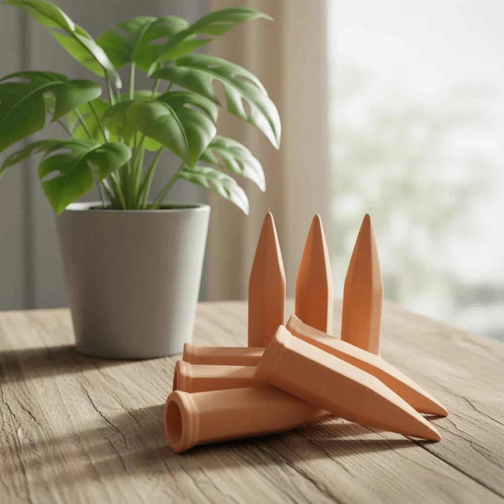 4-Pack Terracotta Self-Watering Spikes | Plant Drip Irrigation