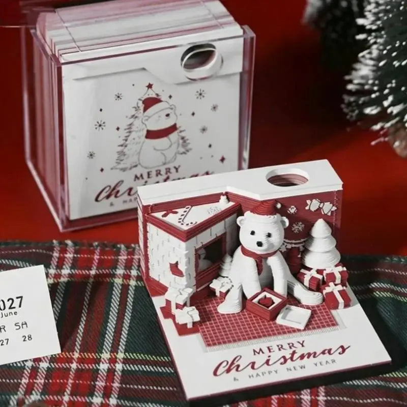 2027 LED Desk Calendar – 3D Tear-Away Paper Carving Art Decor