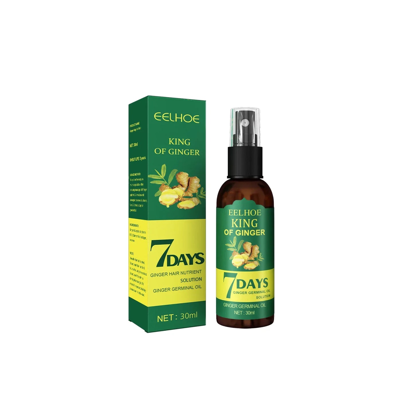 EELHOE Ginger Hair Growth Spray – 7-Day Scalp Serum 50ml