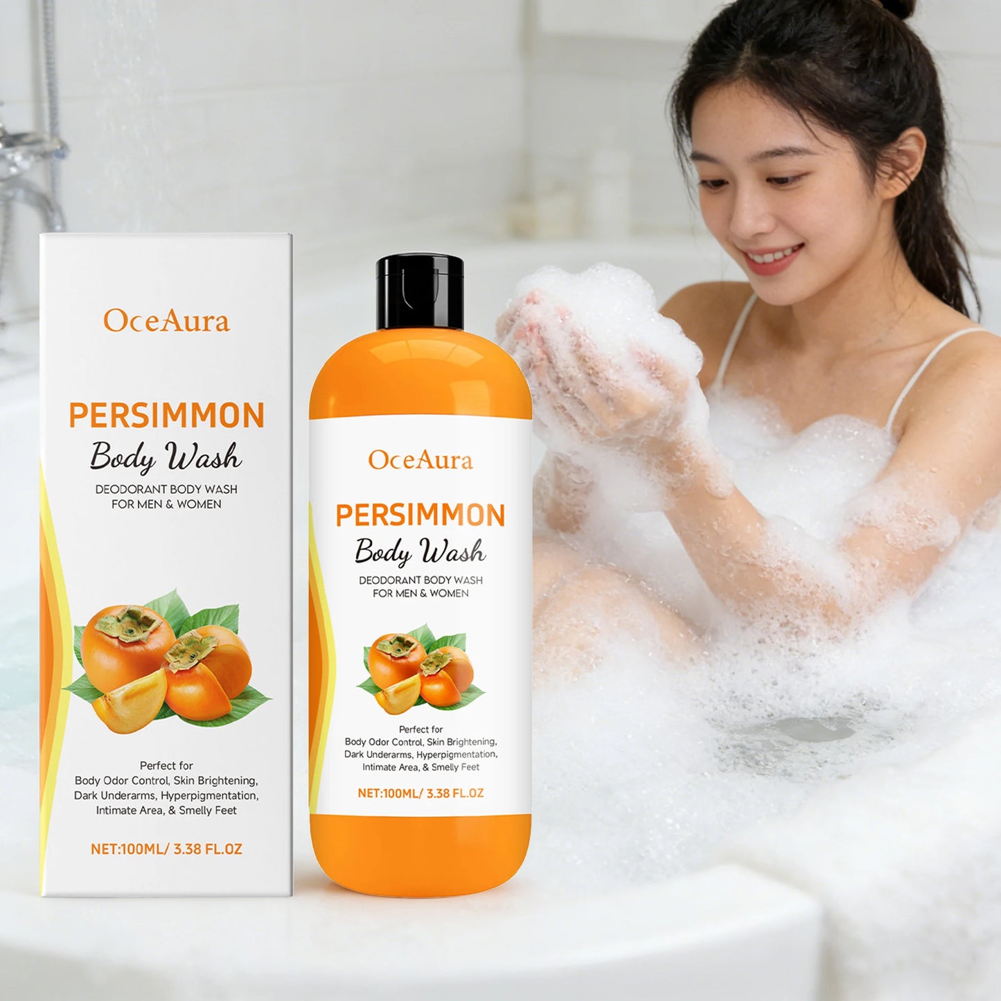 Persimmon Rosemary Body Wash Gel | Moisturizing Pore Cleanser