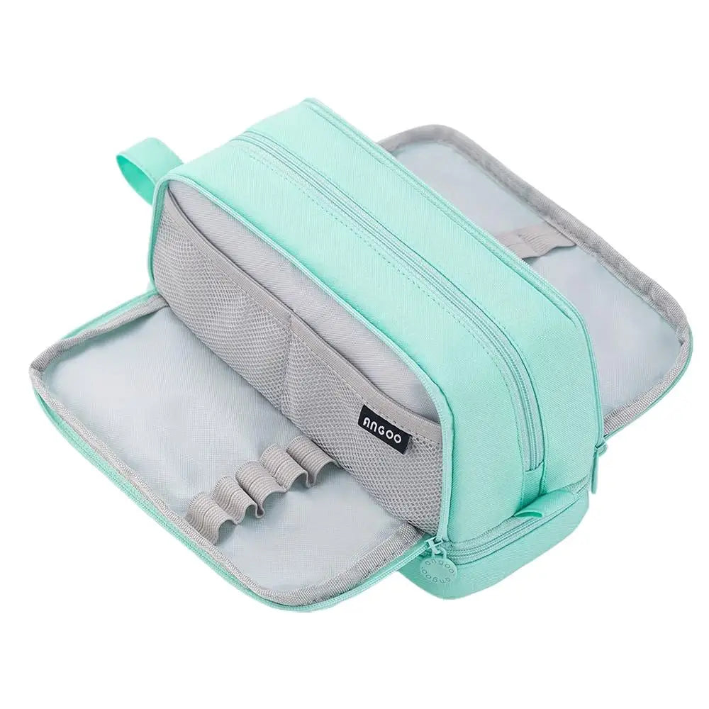 Large Capacity Multilayer Pencil Case – Nylon Zipper Pouch