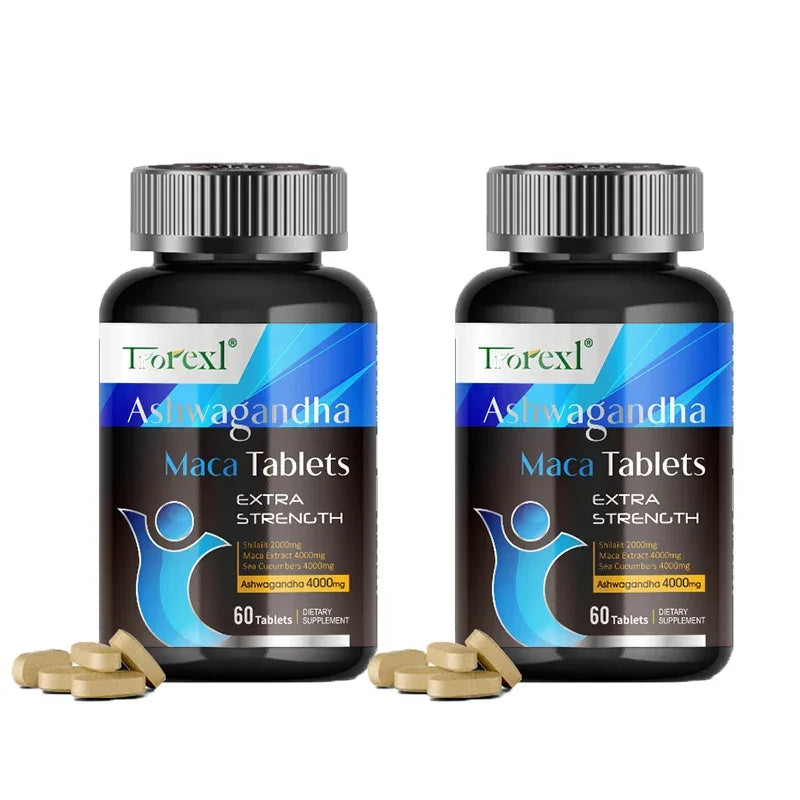 Organic Ashwagandha & Maca Pills, Supports Health Energizer Peaceful Pleasures Health and Wellness 2 bottle United States